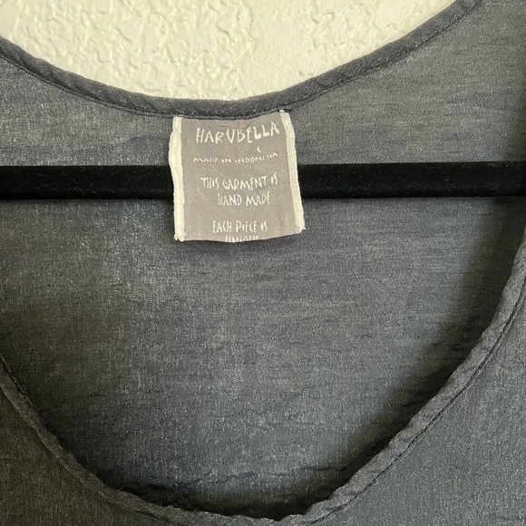 Harubella Metallic Dark Gray Blouse - Picture 4 of 9